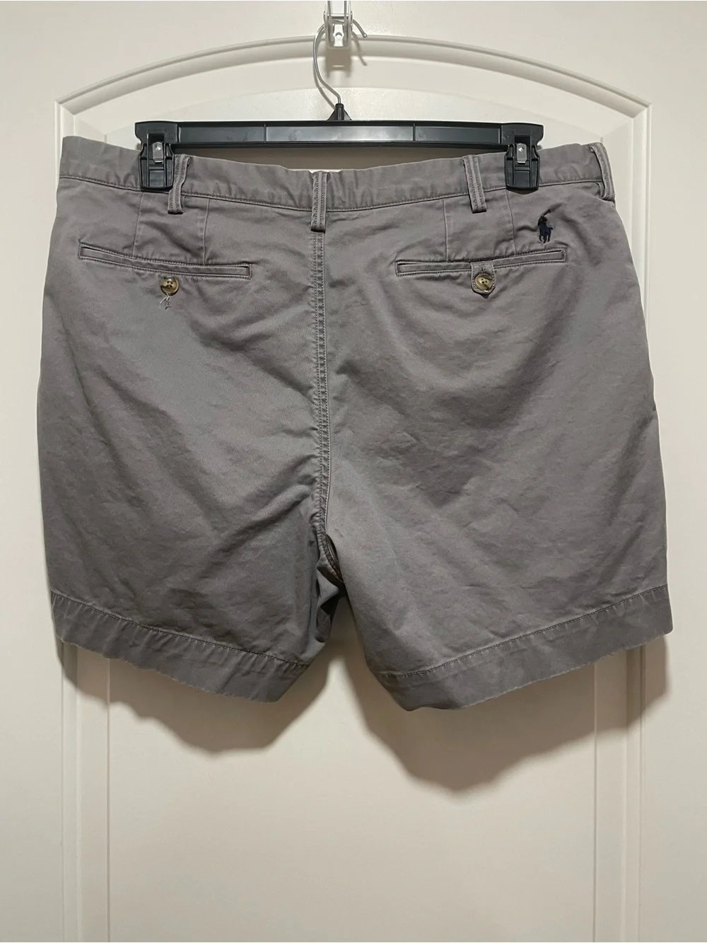 Polo Ralph Lauren Mens Sz 36 5” Gray Flat-Front Stretch Classic Fit Chino Shorts